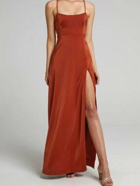 Showpo Will It Be Us Thigh Split Cross Back Maxi - Bridesmaid Wedding Guest Fall
